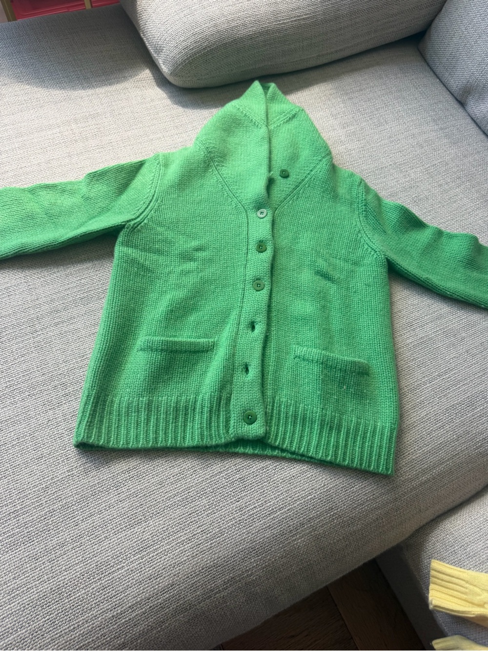 Ralph Lauren Bright Green Shawl-Collar Cardigan - Picture 3 of 4